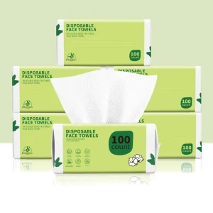 Biodegradable Disposable Face Towels Ultra Soft Thick Lint Free Dry Cotton Wipes for Sensitive Skin Makeup Removal