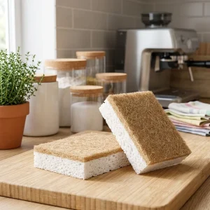 Biodegradable Natural Kitchen Sponge Eco Friendly Compostable Cellulose Coconut Walnut Scrubber High Water
