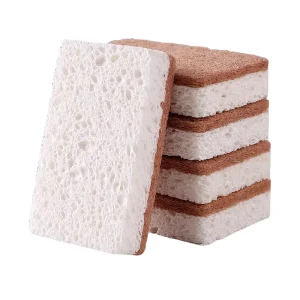 Biodegradable Natural Sponges Kitchen Compostable Cellulose and Coconut Walnut Scrubber Sponge Eco Friendly Sponges