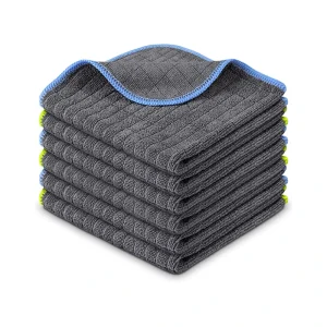 Black Color Strong Water Absorption Microfiber Towel Easy Clean Magic Quick Dry Cleaning Cloth for Household