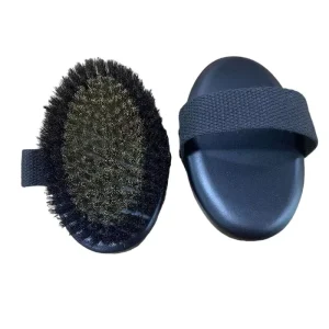 Black Copper Dry Brush with Wooden Handle Natural Soft Pig Bristle Portable Exfoliating Bathing Brush for Female Male
