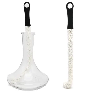 Black Handle Cleaning Brush for Hookah Narguile Base Free to Bend White Sponge Cleaning Tool Accessories Custom Logo