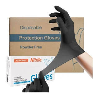 Black Nitrile Disposable Examination Gloves Work Latex Free Gloves Box China Malaysia