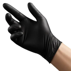 Black Nitrile Disposable Safety Gloves 4 Mil Latex Free Powder Free Smooth Texture Non Sterile Size L 100 Count