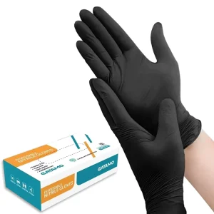 Black Nitrile Gloves 4 Mil High Quality EN420 Certified Anti Slip Powder Free Household Industrial Use Safety Work Gloves