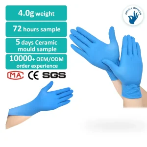 Blue Disposable Powder-Free Nitrile Gloves 100pcs Per Box Household Cleaning Gloves