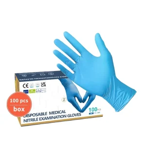 Blue Elasticity Ntrile Gloves Powder Free Abrasion Resistant Farming Disposable Ntrile Gloves