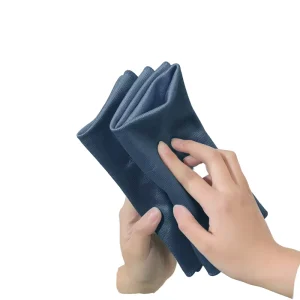 Blue Microfiber Glass Cleaning Cloths Streak Free and Quick for Windows Windshields Mirrors Stainless Steel