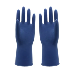Blue Rubber Household Cleaning Silicone Kitchen Washing up for Gardening Latex Hand Waterproof Gloves