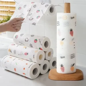 Blueseth Disposable Dish Towel Eco Friendly Non Woven Kitchen Cleaning Cloth Absorbent Paper Packaged Bag for Table Use Free