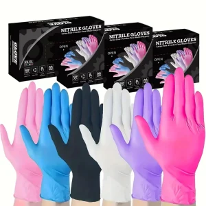 Boxed Disposable Nitrile Gloves High Elasticity Waterproof Anti Slip Food Grade Oil Resistant Latex Free Powder Free Household