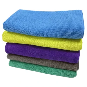 Bulk OEM Customized Edgeless 350gsm 40x40cm Super Absorbent Multi Color Kitchen Household Cleaning Microfiber Warp Towel