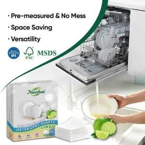 Bulk Order 60 Sheets Plastic free Effective Home Kitchen Dishwasher Detergent Sheets