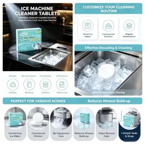 Bulk Professional Limescale Remover for Ice Machines High Performance Effervescent Tablets