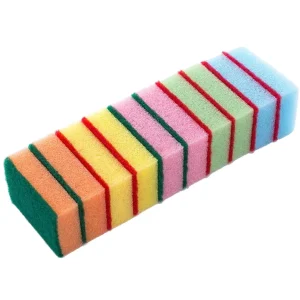 Bunker Highly Sustainable Stocked Kitchen Cleaning Scrubber Colorful Dish Washing Sponge Scouring Pad 500% 750% Water Absorption