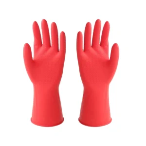 CE Certified 35g 40g red and orange Long Kitchen wash Rubber gloves reusable household cleaning gloves
