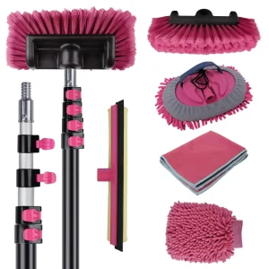 Car Cleaning Kit Aluminum Alloy Telescopic Pole Microfiber Chenille Wash Mop Brush Squeegee Towel Glove for Home Washing