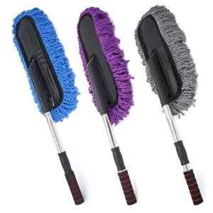 Car Detailing Microfiber Telescopic Long Handle Rod Microfiber Car Wash Dust Duster Brush