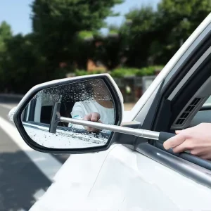 Car Telescopic Rearview Mirror Squeegee Portable Rainy Glass Window Handheld Wiper Car Side Mirror Cleaning Tool