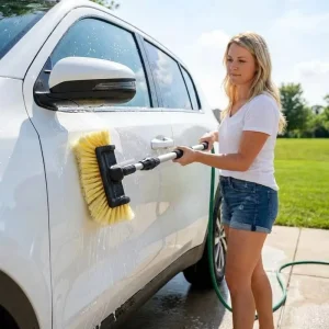 Car Wash Brush Telescopic Handle Plastic PVC Soft Bristle 1.4 3M Range for Car Detailing Exterior Window Cleaning Flowthrough