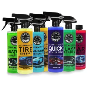 Car Wash Kit Detailing & Cleaning Kit Foam Wash Soap Car Wax Glass Window Cleaner Tire & Wheel Cleaner Interior Cleaner