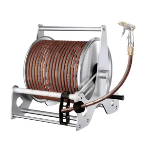 Car Wash Water Pipe Storage Rack Tools Hand Held 20m Hose Reel High Pressure Water Stainless Pressure Washer Hose Reel
