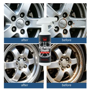 Car Wheel Cleaner Spray 250ml for Chrome Powder Coated Clear Coated Wheels Removes Brake Dust Road Grime Car Detailing 1:10
