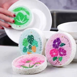 Cartoon Pattern Compressed Cellulose Sponge Powerful Household Cleaning Customizable Shape Sponges & Scouring Pads