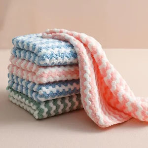 Cationic Cloth Water Ripple Kitchen Cleaning Dishwashing Cloth Table Decontamination Cleaning Cloth