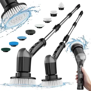 Cedar space Deep Cleaning Electric Cleaning Brush Lightweight Handheld Electric Scrubber with 9 Multi Function Brush Heads