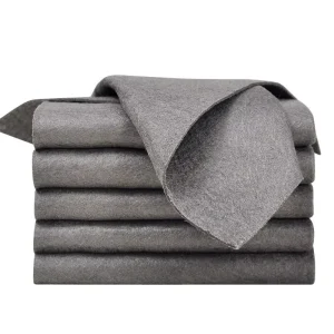 Charcoal Gray Stain Resistant Microfiber PET Cleaning Cloth No Fiber Shedding PVC Wipe Clean Cloth for Workshop Auto Repair Use