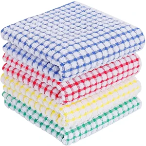 Check High Absorbent Dish Kitchen Cloth Cotton Tea Terry Kitchen Dish Towel