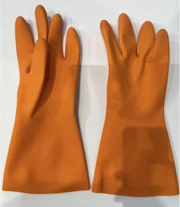 Chemical Resistant Household Gloves 15mil Flocked Lining Anti-slip Green Nitrile Protect Gloves for Industrial