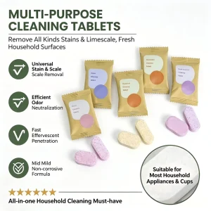 Chemical free Multi Surface Cleaner Rapid Action Plant Based Versatile Multi Purpose Cleaning Tablets