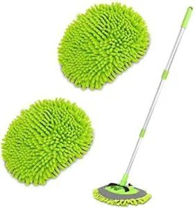 Chenille Car Cleaning Mop with 3 Telescopic Aluminum Pole Car Washer Cleaning Tools