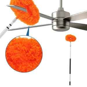Chenille Ceiling Fan Duster High Reach Dusting Tool with Telescopic Handle for Wall Sweep