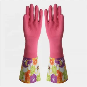 China Factory Rubber Long Cuff Working Hand Gloves Washing Dishes Waterproof Custom Latex Household Rubber Gloves