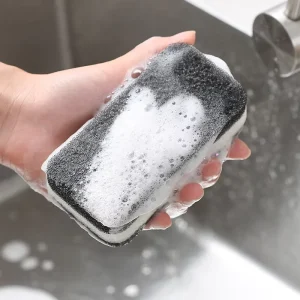 China Price Double Sided Powerful Dishwashing Scrub Sponge Heavy Duty Scouring Pad Kitchen Cleaning Sponges