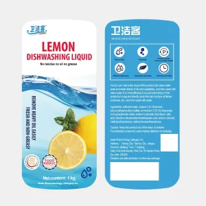 China Weijieke Eco Friendly Disposable Lemon Fruity Aroma Type Dishwashing Liquid Detergent 15% Active Ingredient