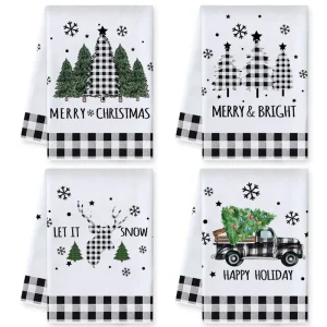 Christmas Kitchen Dish Towel Holiday Decoration Absorbent Table Atmosphere