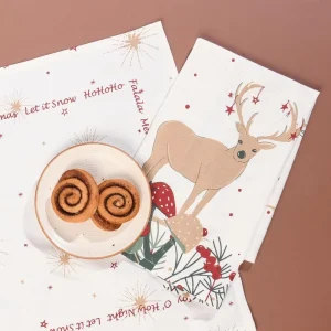 Christmas Pattern 100% Cotton Printed Napkin & Kitchen Dish Tea Towel Home Use Flour Sack Towels