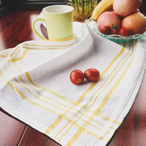 Classic Waffle Kitchen Towels and Dish Towels 100% Cotton Woven Quick Dry & Eco Friendly for Wiping Tableware