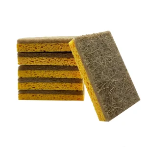 Cleanfull Eco-Friendly Reusable Coconut Cellulose Scrubber Heavy Duty Walnut Kitchen Dishwasher Sponges Scouring Pads