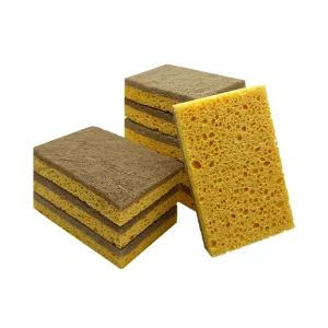 Cleanfull Heavy-Duty Dishwashing Cellulose Sponge High Water Absorption Coconut for Kitchen Use Scouring Pads