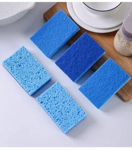 Cleanfull High Quality Natural Blue Cellulose Washing Sponge Scouring Pad Wood Pulp Kitchen Cleaning Sponge