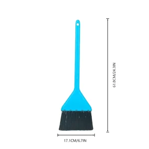 Cleaning Broom Mini Plastic Sweeper Brush Long Handle for Keyboard Countertop Pet Cage Small Space Durable PP Broom Brush
