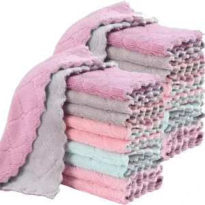 Cleaning Cloth Kitchen Cloth Dish Towels Super Soft Towels Quick Dry Rags Reusable Washcloths Non Stick Oil Cloths W24 187