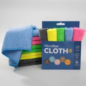 Cleaning Cloth Set 5pcs Packaged Individually Microfiber Kitchen Cleaning Cloths Wash Towel for Car&Household Clean