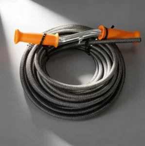 Cleaning Tool Spring Tube 15.24M for Household Kitchen Sink Drains Sewer Cleaner Spiral Type with Hand Crank