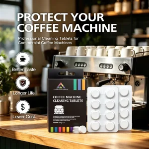 Coffee Machine Cleaner Tablets 16 Pack Removes Build ups and Stains Compatible with Coffee Machines